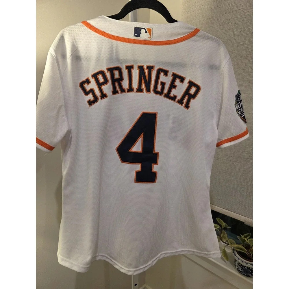 BASEBALL HOUSTON ASTROS SHIRT MAJESTIC SIZE L ADULT SPRINGER 4 World Series 2019